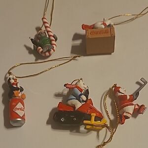 Coca Cola  Mini Ornaments Set - Red and White